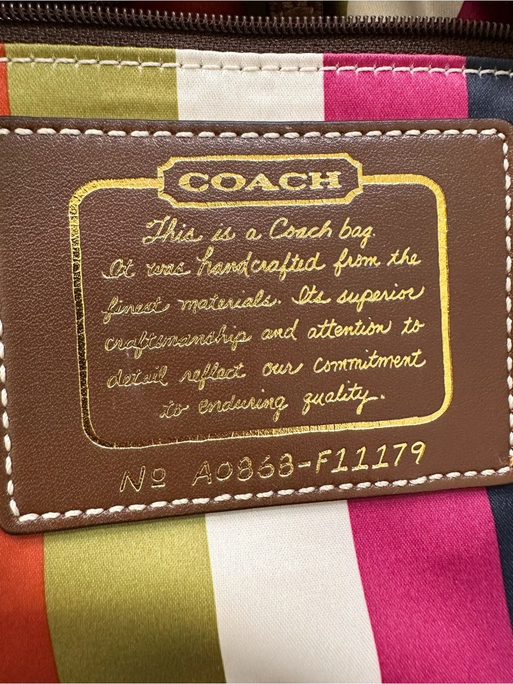 Coach Signature Denim Legacy Heritage Stripe Tote Y2K